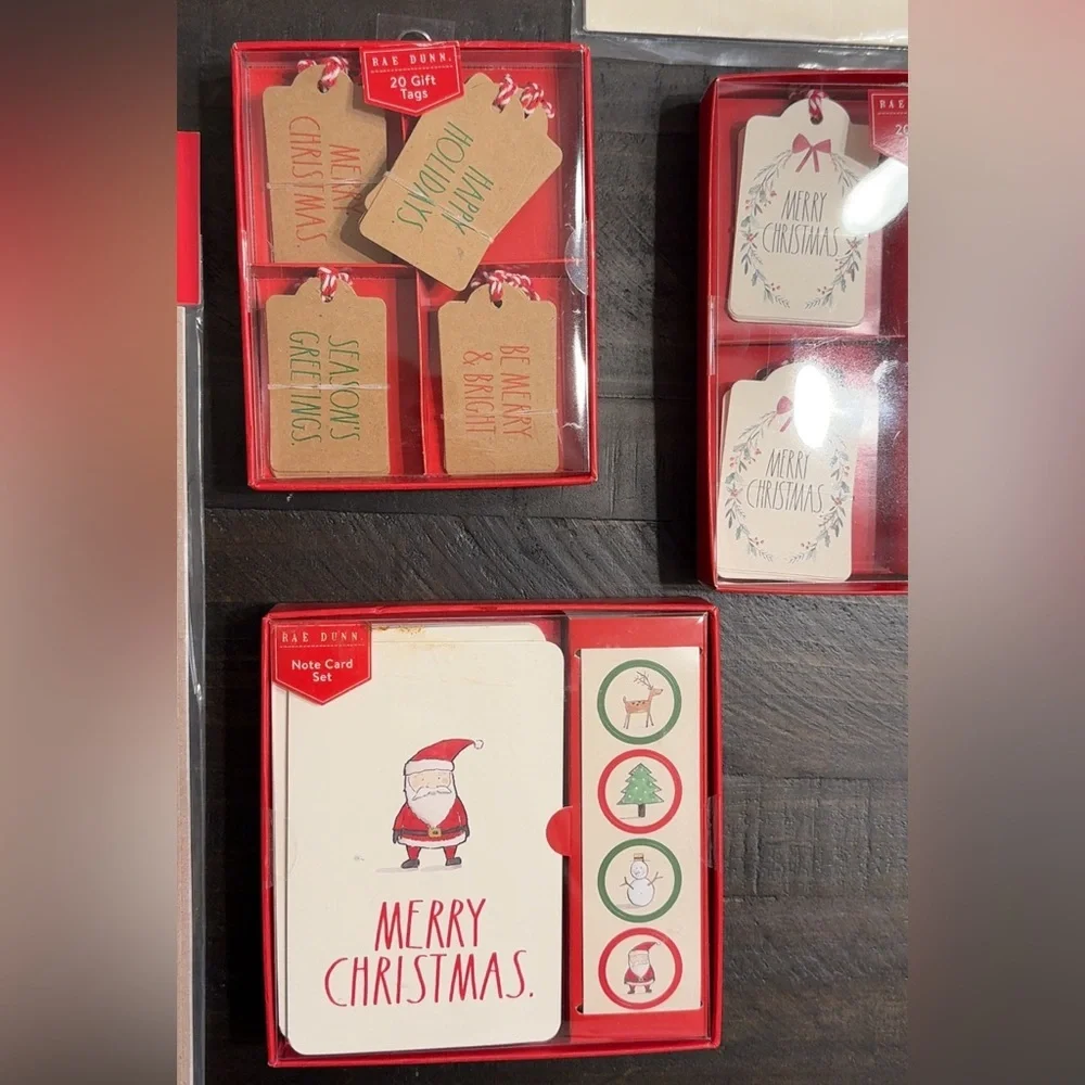 NWT 7COUNT Rae Dunn BUNDLE Christmas Holiday Gift Tags/Greeting Cards LOT